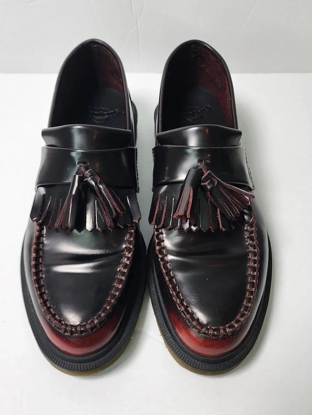 Dr Martens Adrian Arcadia Leather Tassel Loafer Cherry Red Burgandy Size 9